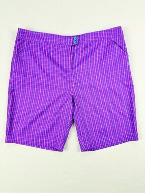 Golf America Purple Plaid Golf Shorts Bermuda Preppy Golfcore Activewear